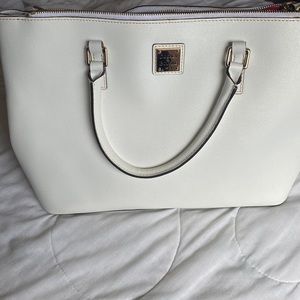 DOONEY & BOURKE White WILLA SATCHEL SAFFIANO LEATHER BAG HANDBAG TOTE